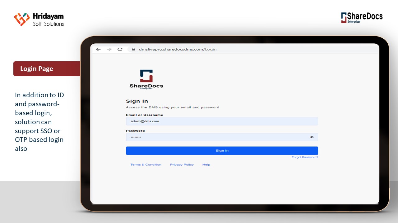 screenshot of ShareDocs Enterpriser